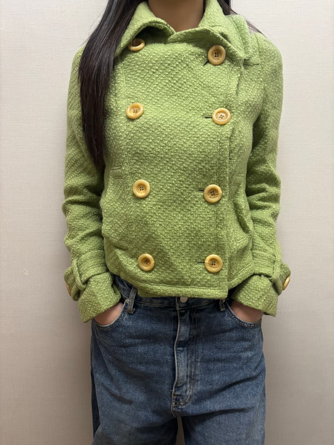 빈티지 그린 트위드 자켓 상품이미지1