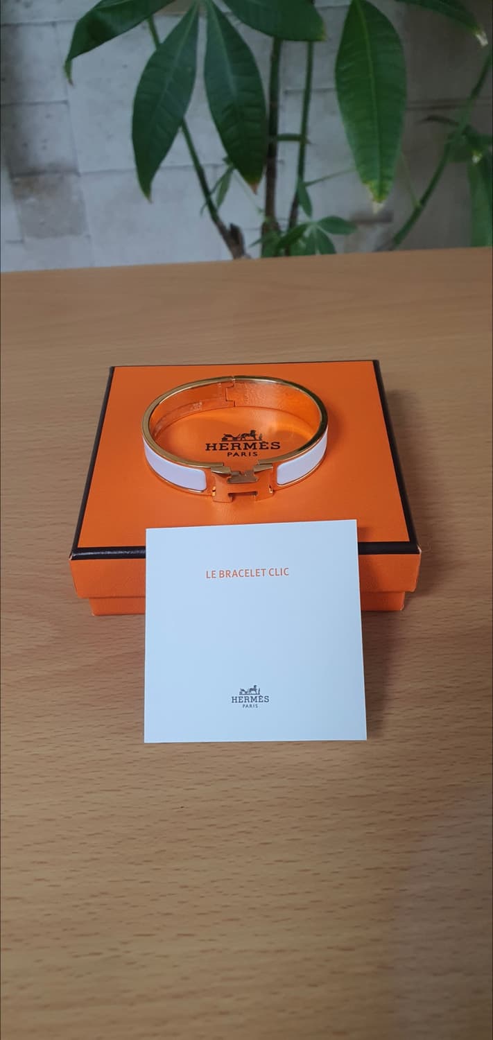 에르메스 클릭아슈pm 골드화이트 팔찌 정품A급(감정O) 상품이미지1