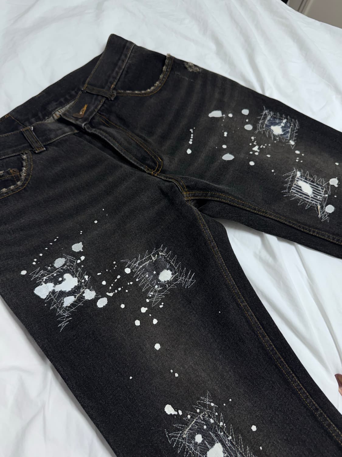 빈티지 스티치  워싱 데님 상품이미지2