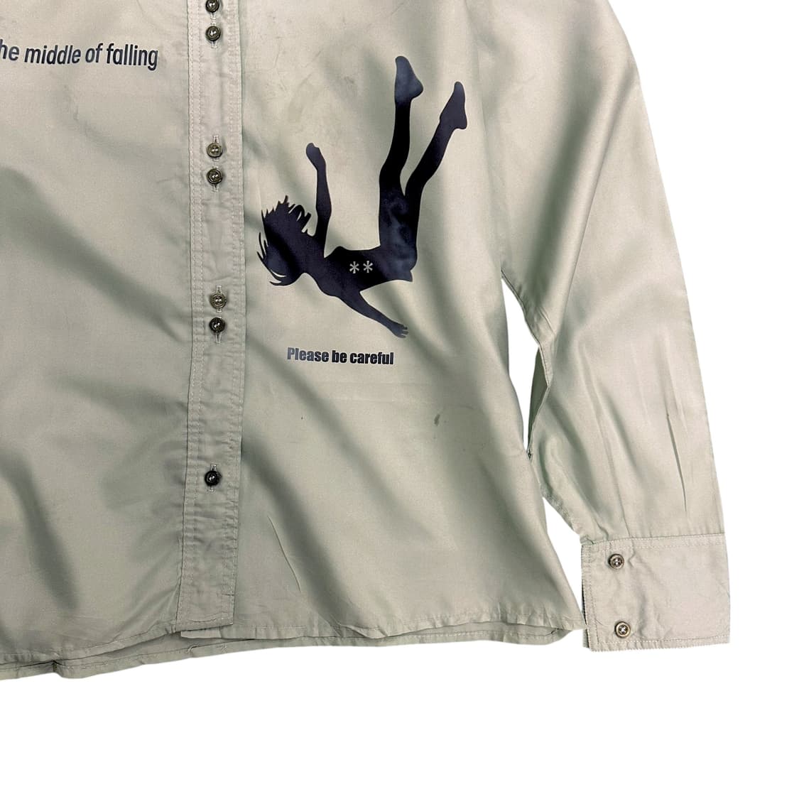 Drop Printing Olive Satin Shirt 상품이미지4