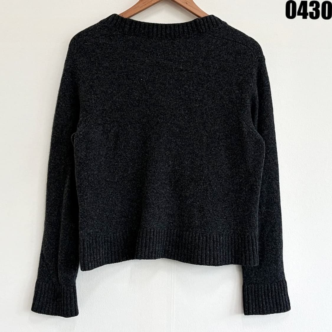 메종키츠네 폭스 로고 울 가디건 차콜 블랙 M 0430 상품이미지7