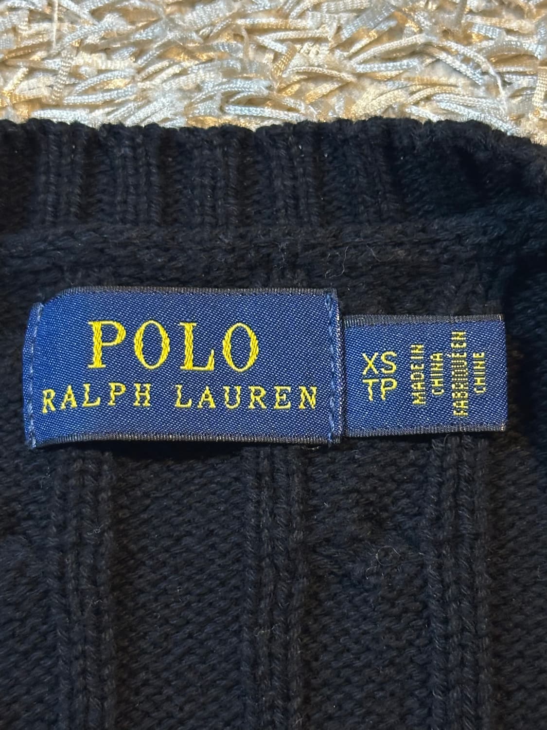 폴로 랄프로렌 신형 화이트포니 케이블 코튼 꽈배기 니트 블랙 상품이미지4