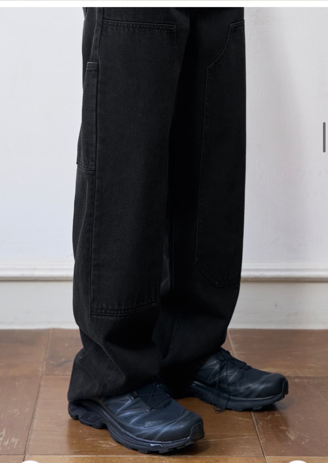 (XL) 아워데이즈 패치 카펜터 세미와이드 데님 팬츠 [BLACK] 상품이미지7