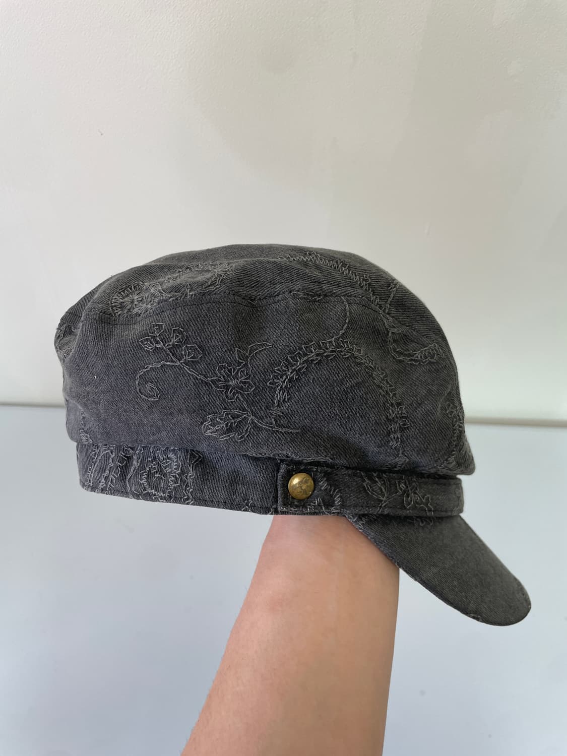 빈티지 페이즐리 자수 스트랩 디테일 캡 상품이미지3