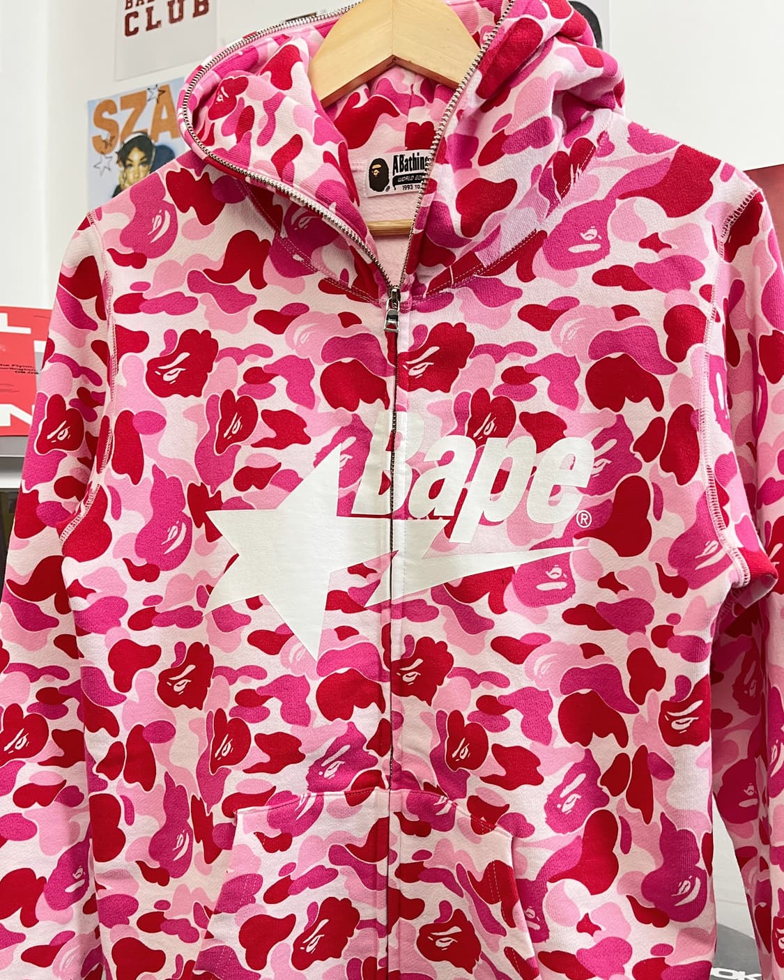 베이프 스타 ABC 핑크 카모 후드집업 상품이미지6