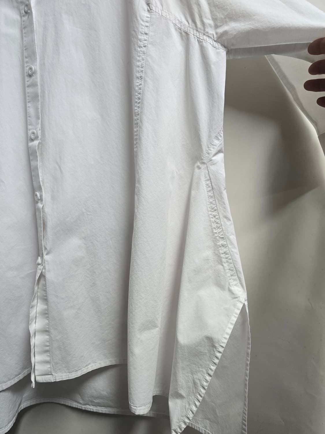 면 루즈핏. 롱  자수 셔츠 Free 상품이미지3