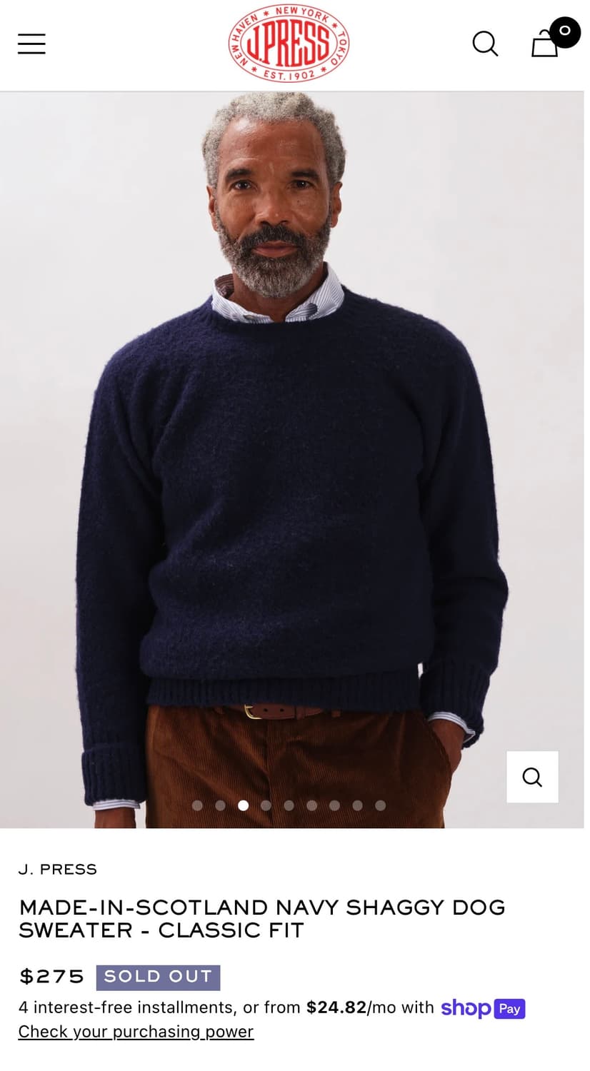 J.Press 제이프레스 쉐기독 울니트 (네이비/M) 상품이미지5