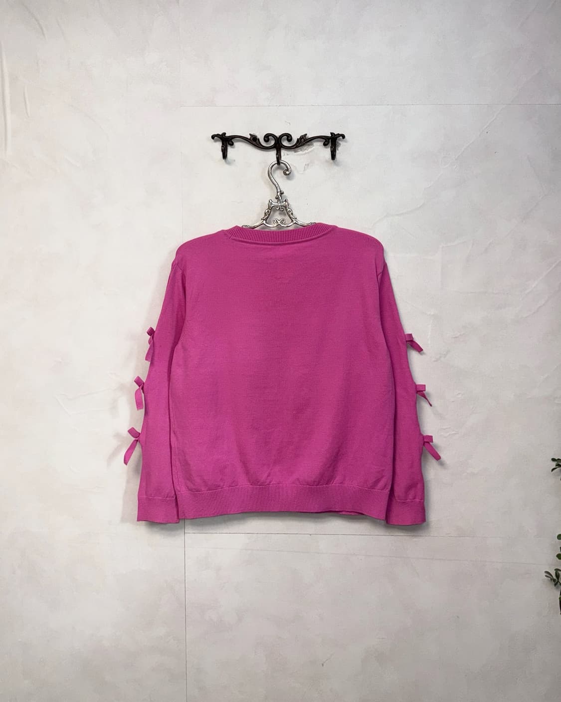 O’2ND vivid pink ribbon trimmed knit 상품이미지7