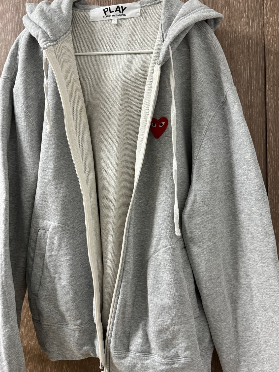 꼼데가르송 플레이 그레이 후드집업 L 상품이미지1