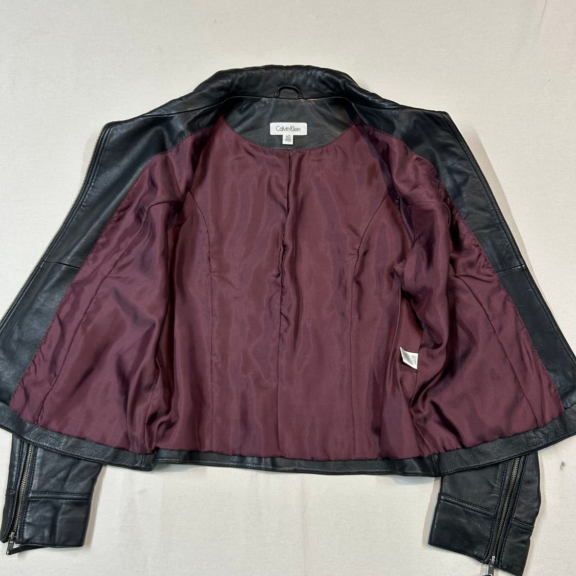 L) 캘빈클라인 양가죽 벨티드 레더 자켓 상품이미지5