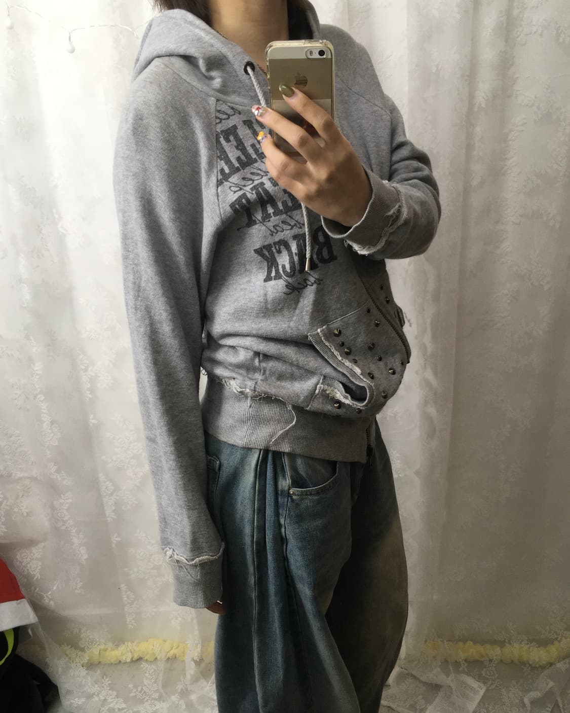 GHOST OF HARLEM Stud Hooded Zip-Up 상품이미지10