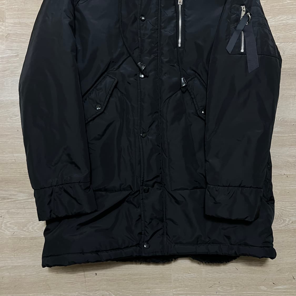 남성 퍼후드 야상 롱패딩 점퍼 [블랙] L/100 상품이미지3