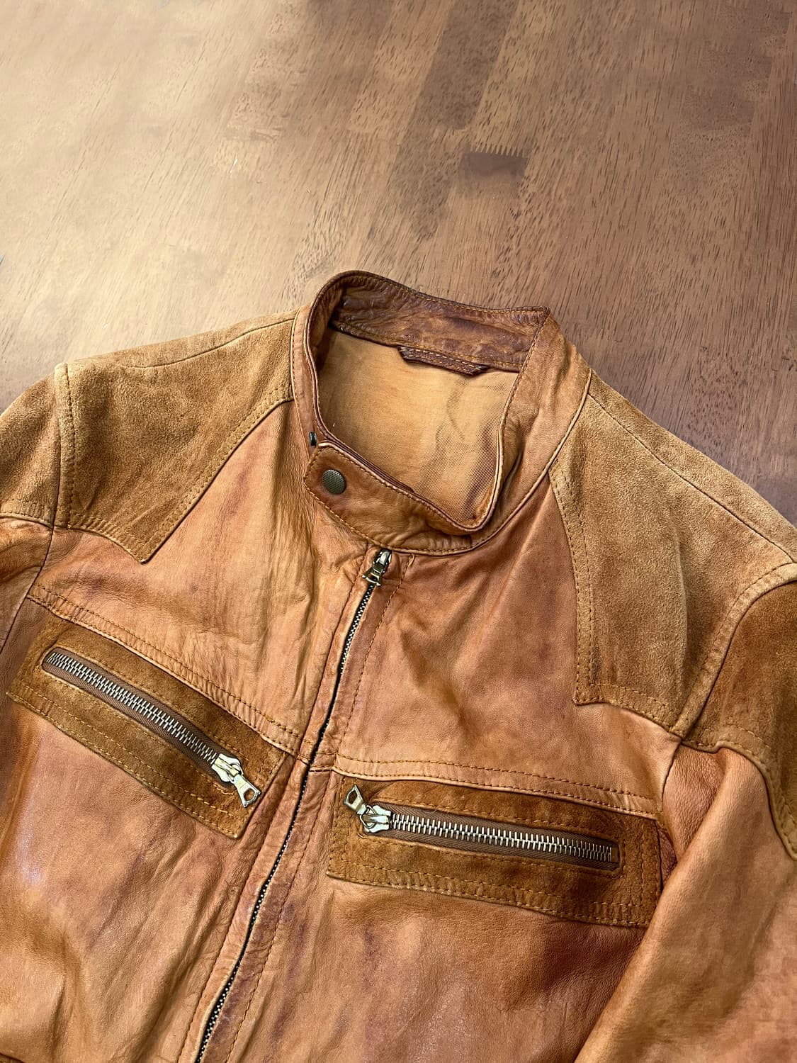 아바하우스 2000s 멀티 포켓 레더 라이더 재킷 상품이미지3