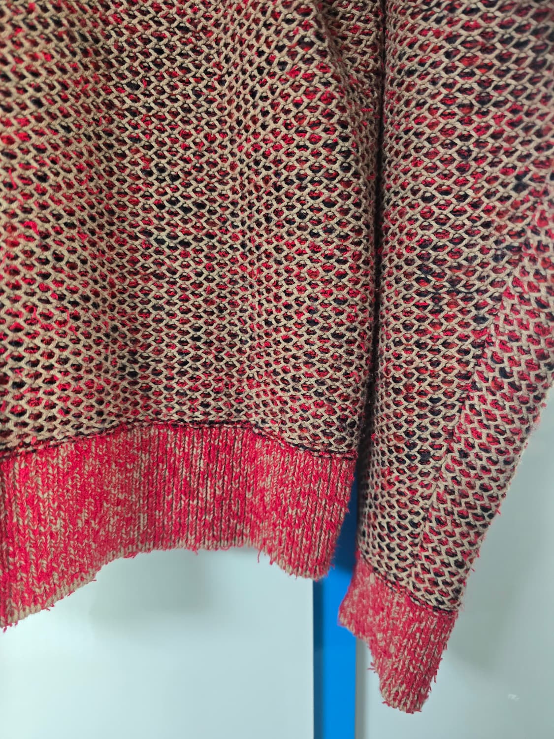 [3] MATSUFUJI 마츠후지 자카드 니트 가디건 레드 상품이미지4