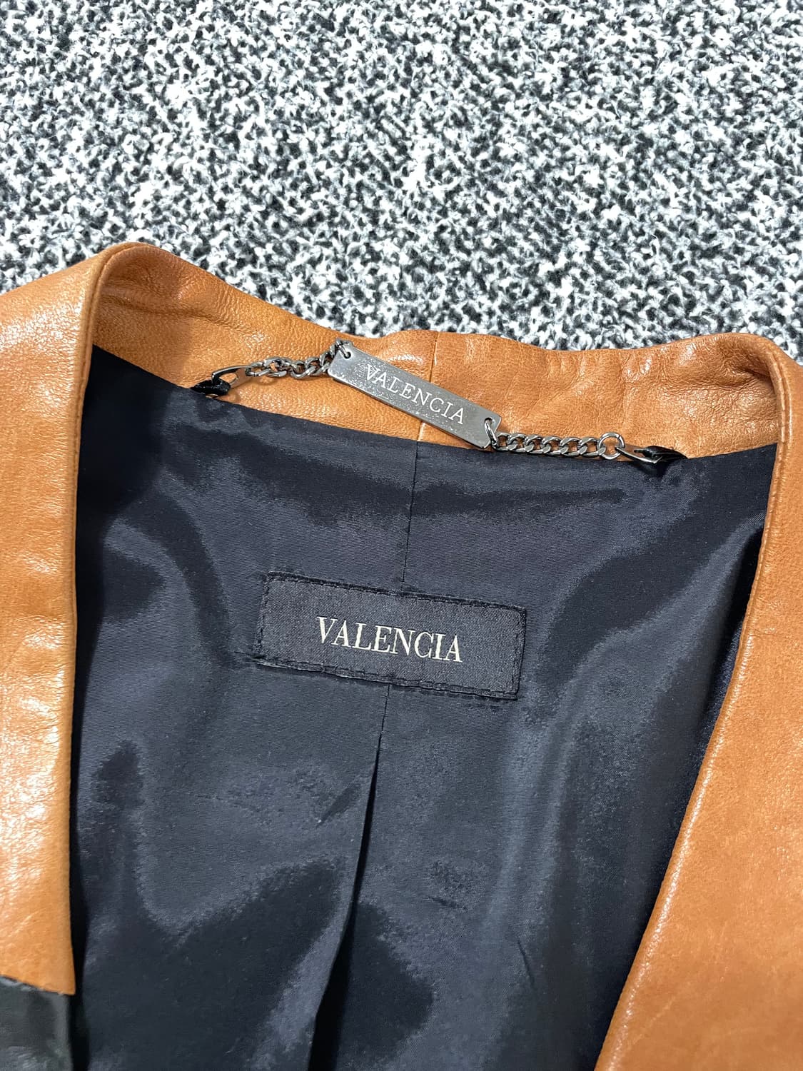 빈티지9. VALENCIA 발렌시아 양가죽 자켓 배색 레더 라이더 상품이미지3