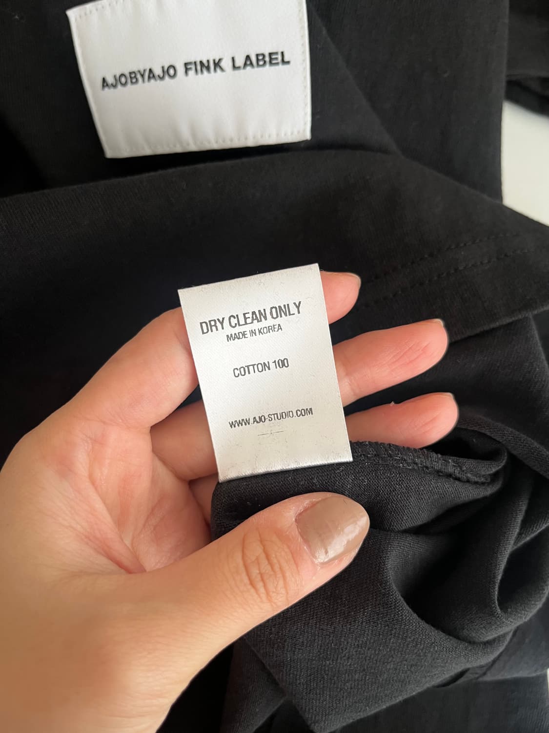 F) 아조바이아조 핑크 라벨 반팔 티셔츠 블랙 상품이미지5