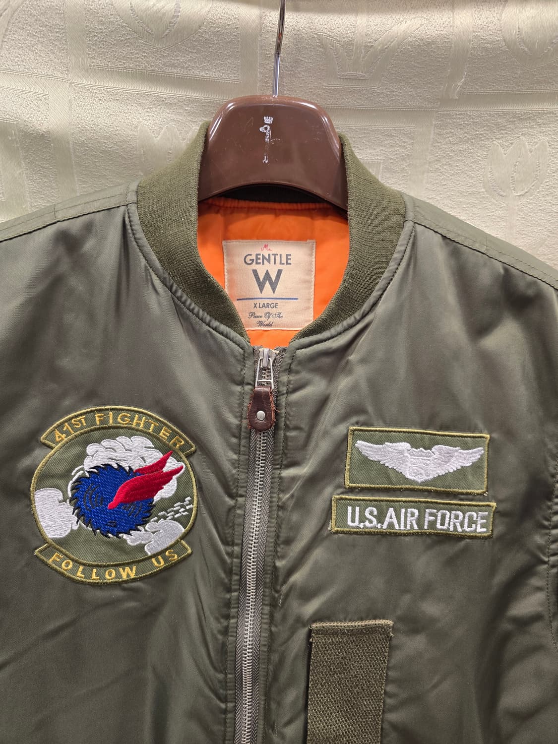 젠틀 ma-1 항공 점퍼 패딩점퍼 카키색 100 상품이미지2