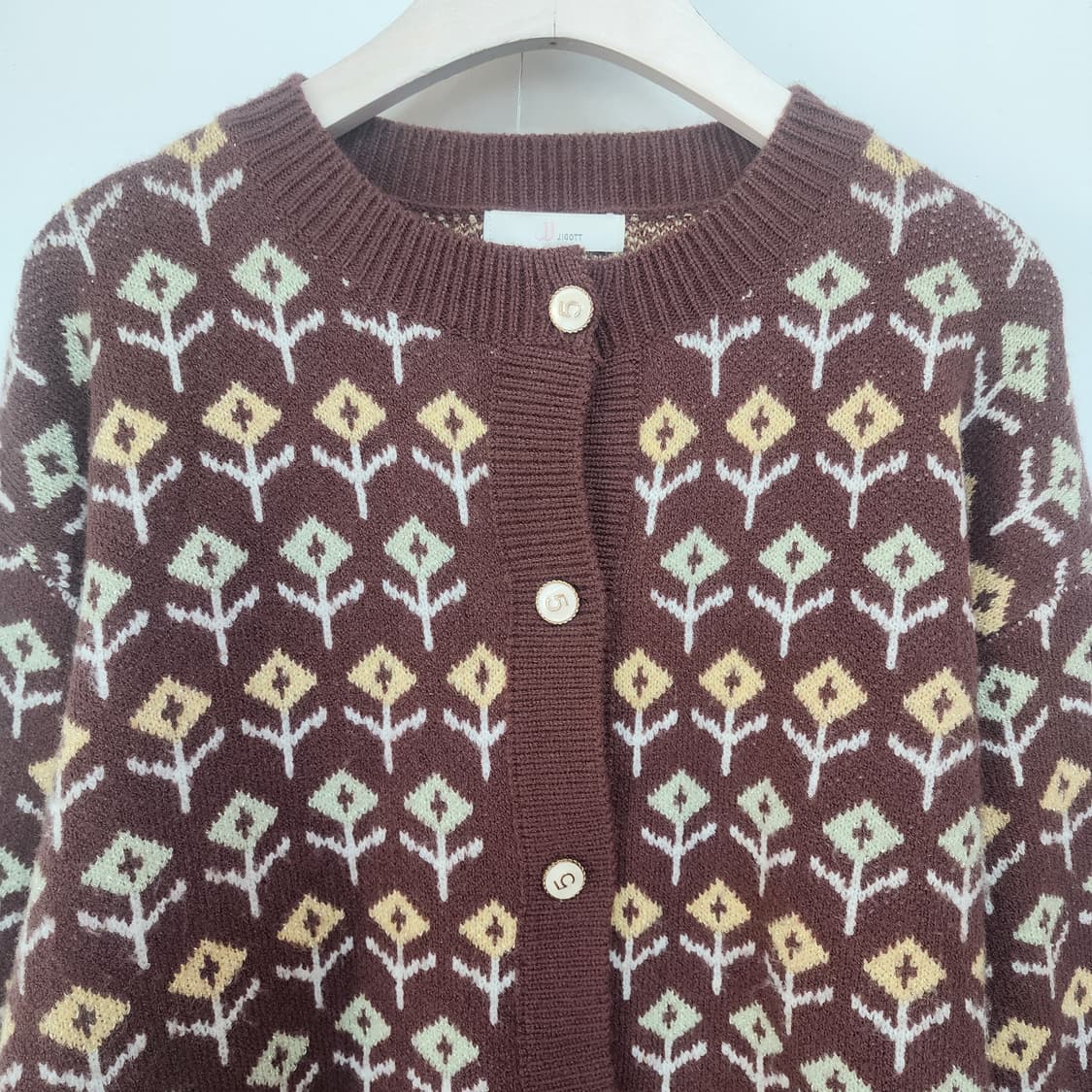 지고트 플라워 패턴 가디건 상품이미지2