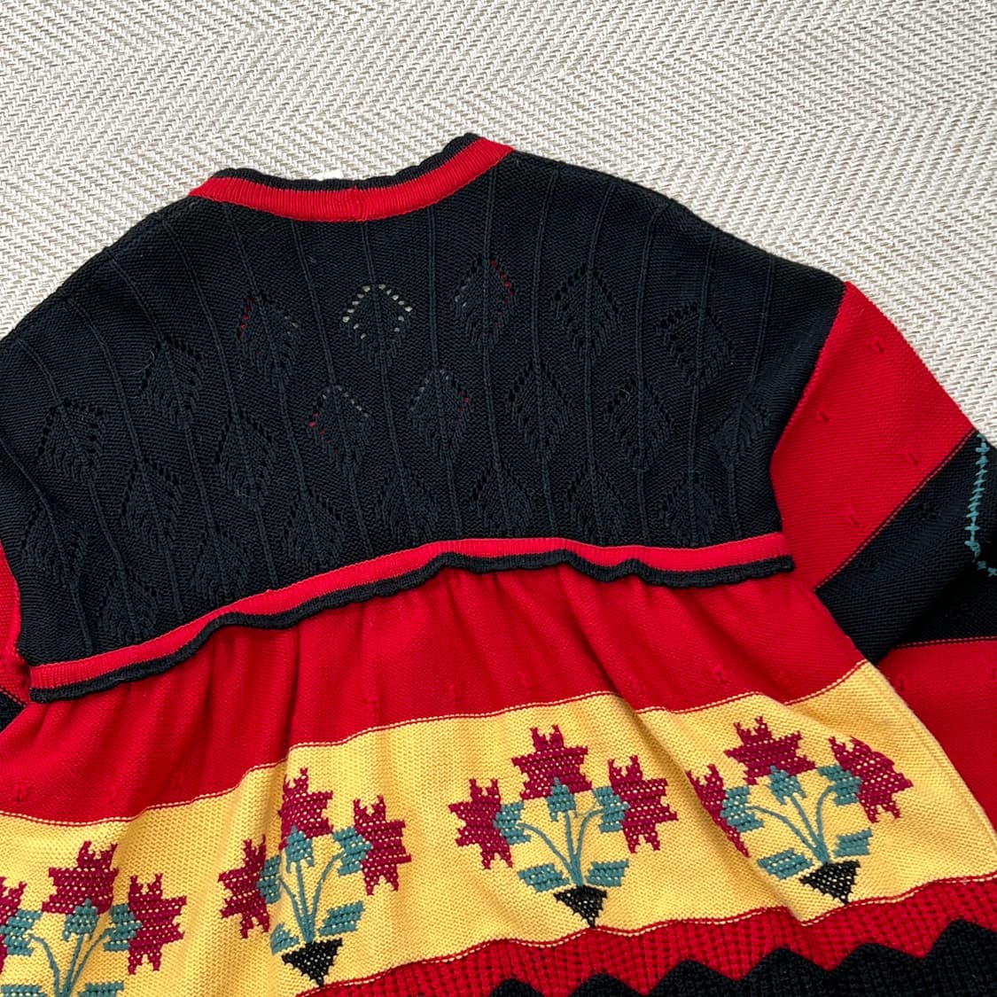 소니아리키엘 플라워자수 배색 울가디건 r2925 상품이미지4