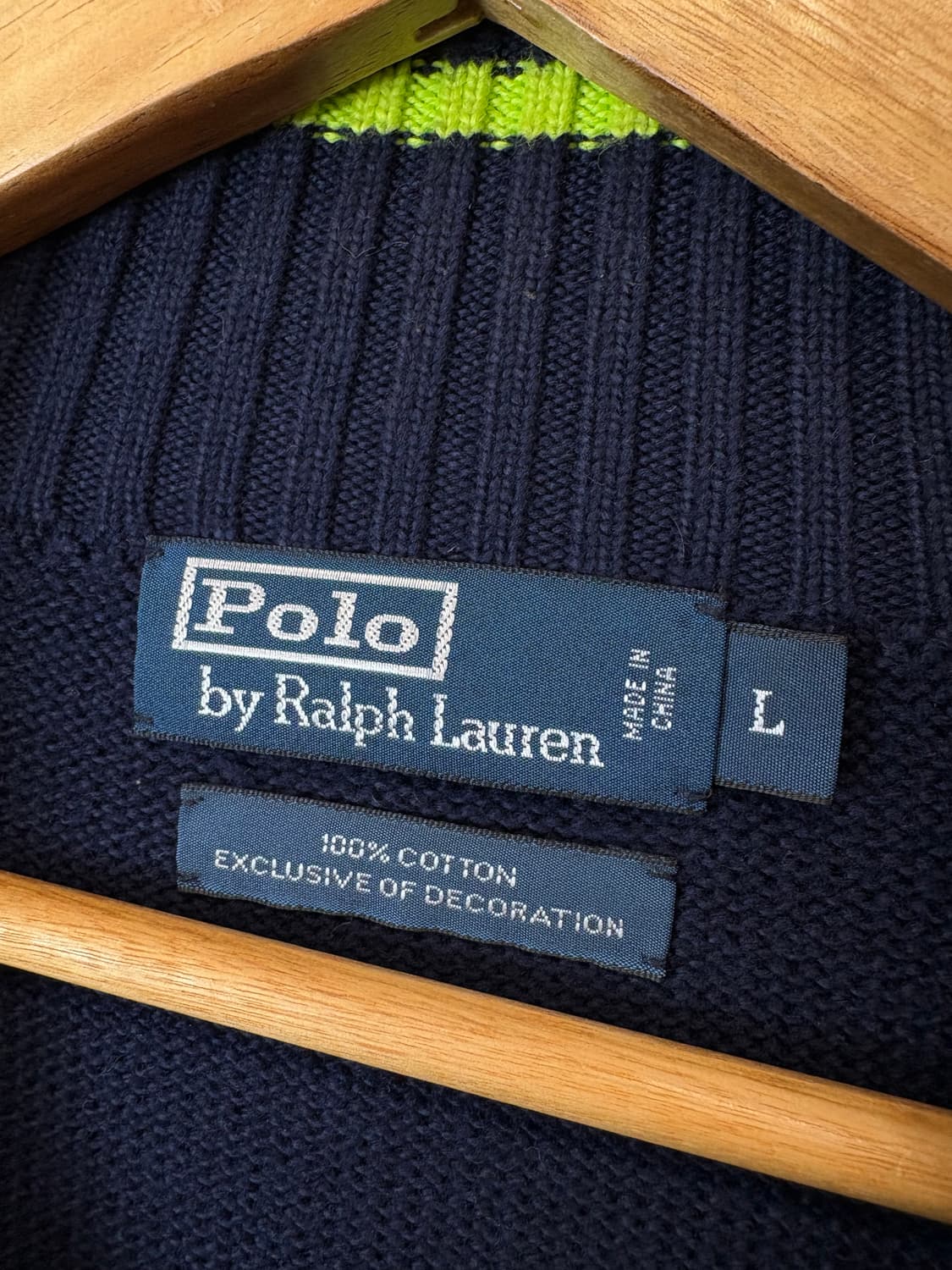 폴로랄프로렌 빅포니 코튼 니트집업 네이비 상품이미지5