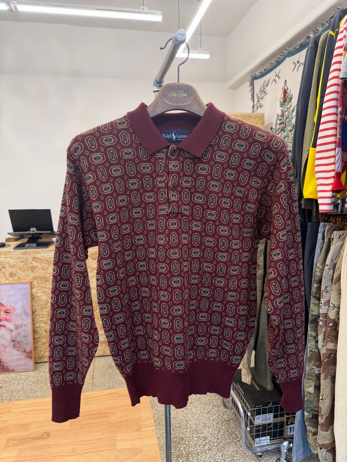 80s 폴로 랄프로렌 카라 울 니트 상품이미지1