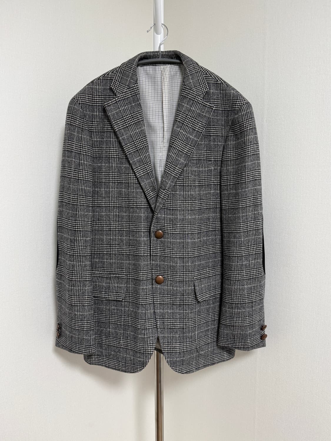 제이프레스 그레이 글렌체크 울 트위드 자켓 상품이미지1