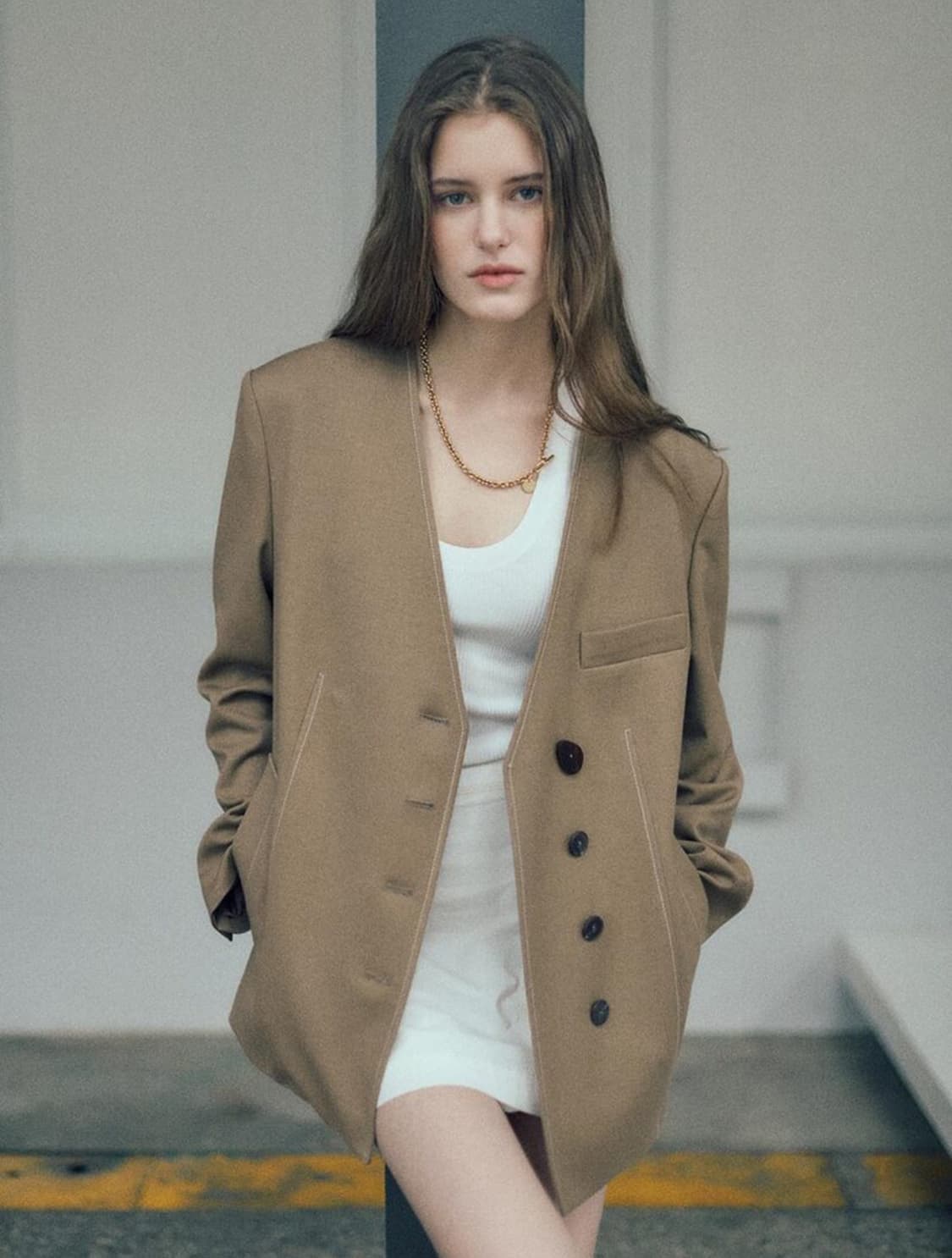 루에브르 Collarless Oversized Jacket 상품이미지1