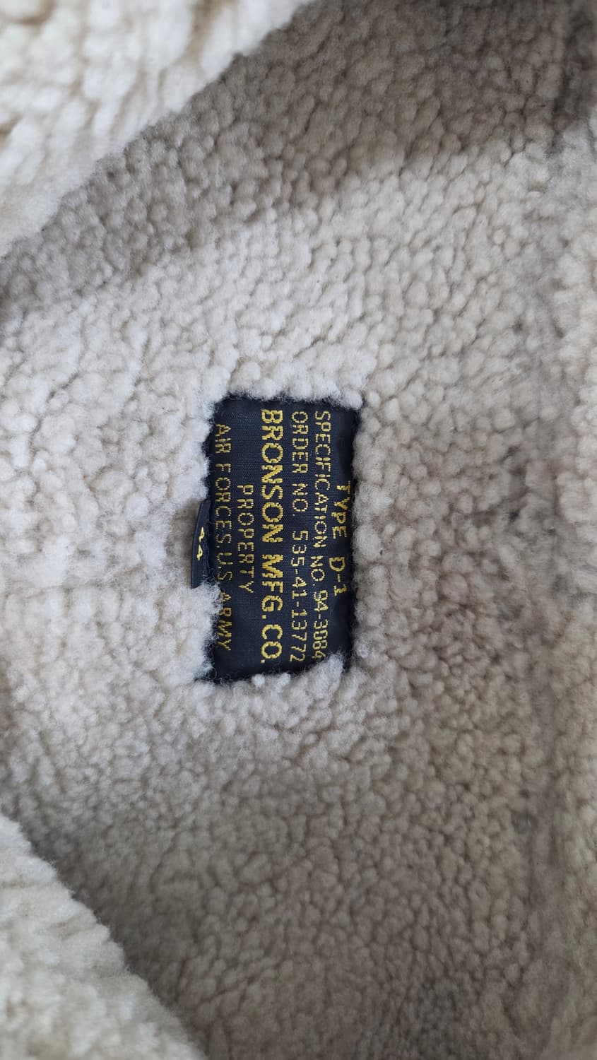 브론슨 USAAF Type D-1 쉽 스킨 레더(양가죽) 시어링 자켓 상품이미지2