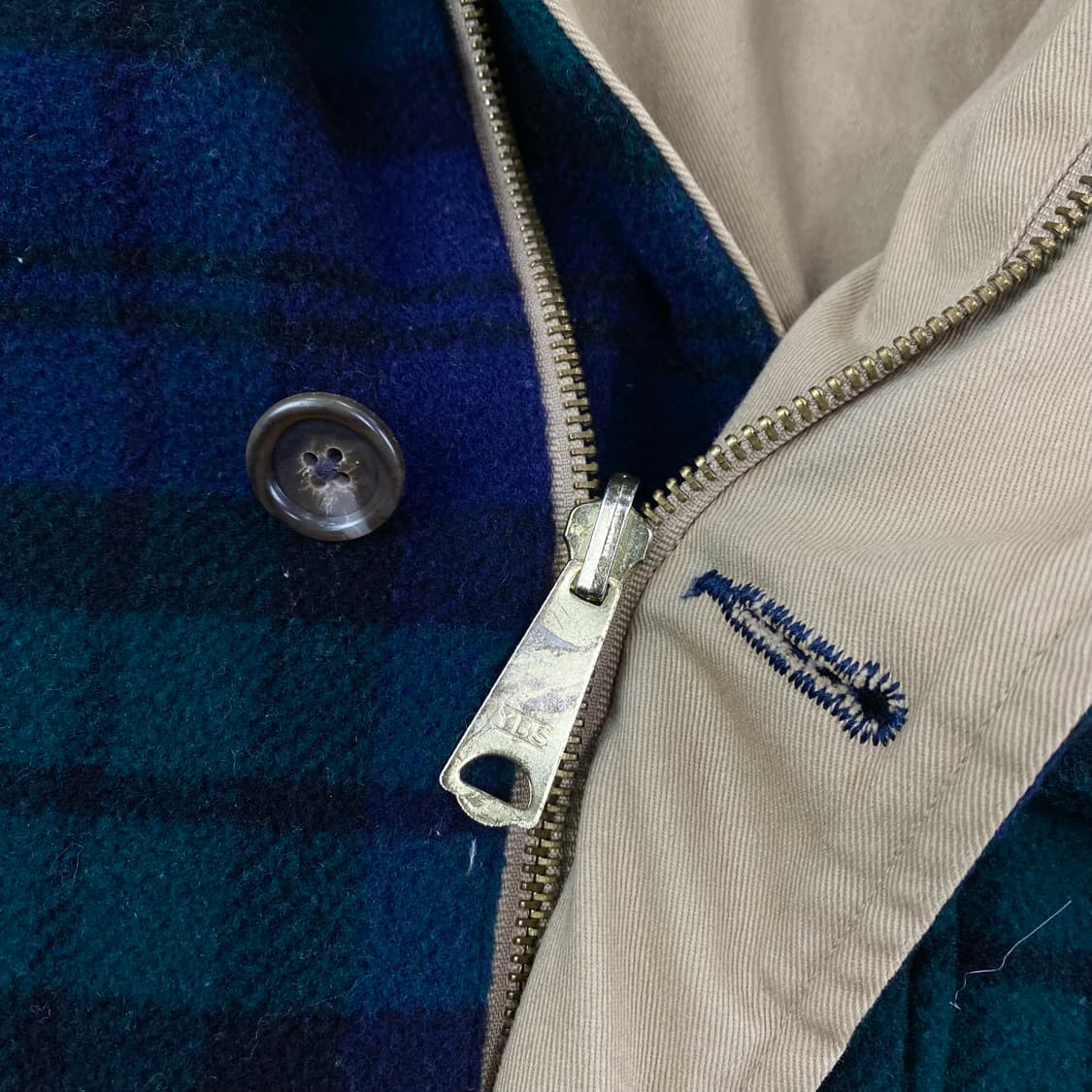 90s 폴로 블랙와치 체크 모직&코튼 리버시블 헌팅 자켓 (105) 상품이미지7