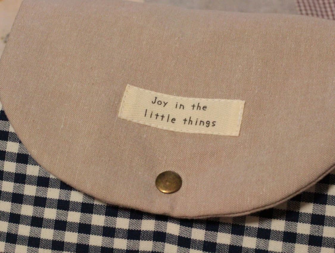 핸드메이드 네이비체크 박스 파우치 상품이미지3