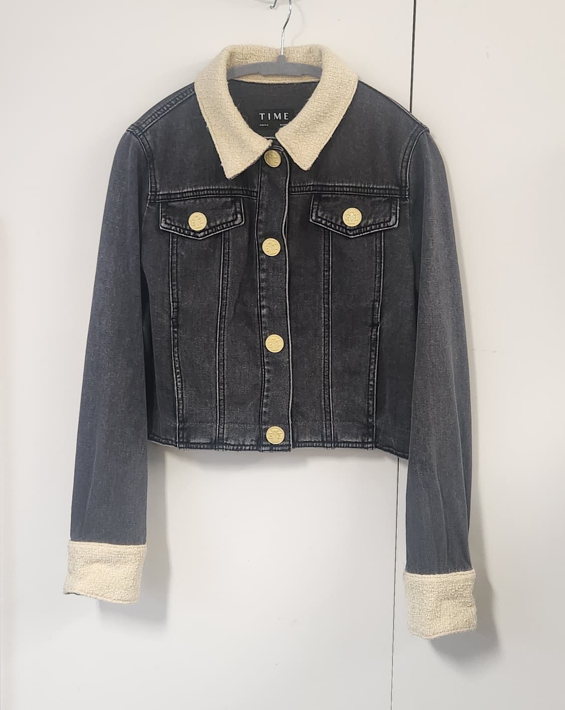 타임 트위드 블록 데님 자켓  76 상품이미지3