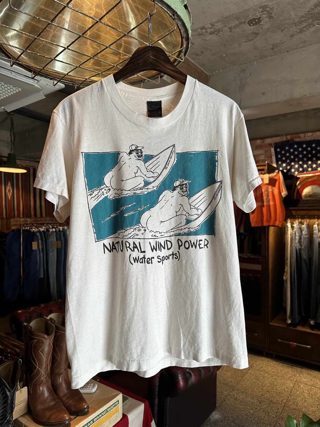 90s USA 스크린스타즈 서핑 프린팅 반팔 티셔츠 상품이미지2