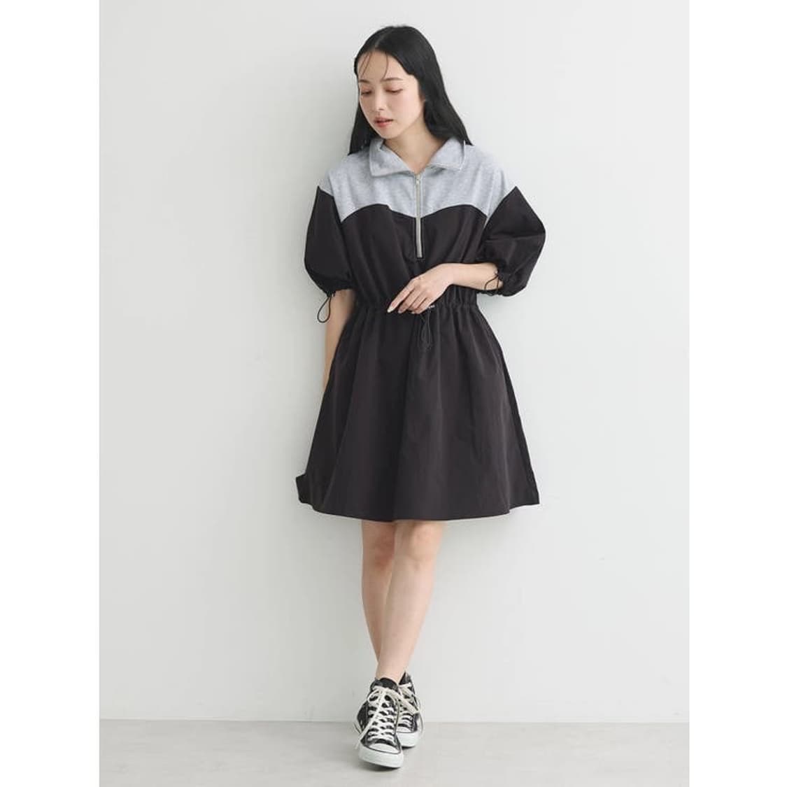 어스뮤직앤이콜로지 하프집 미니원피스 상품이미지1