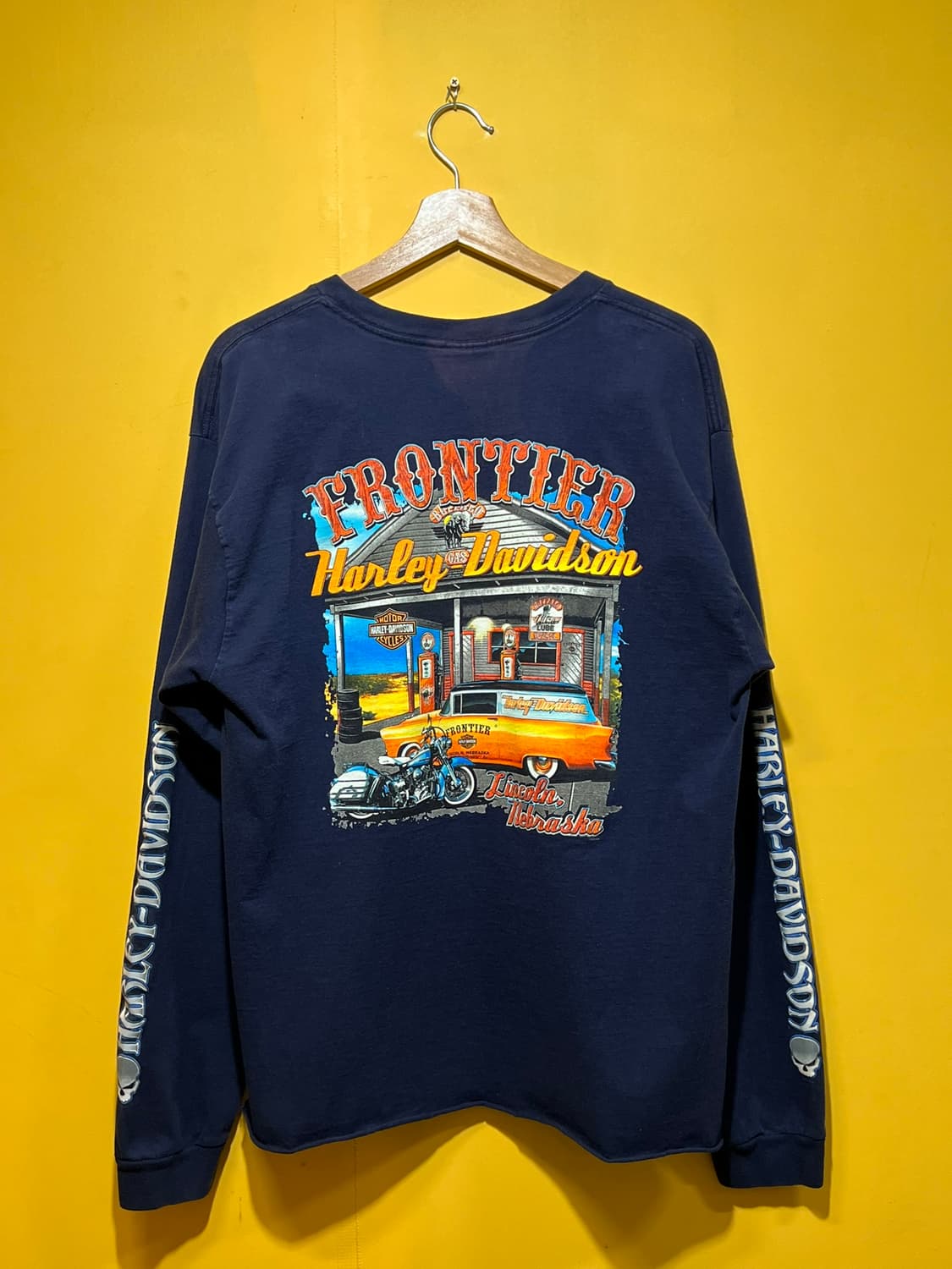 00's [XL] 할리데이비슨 스컬 그래픽 빈티지 크롭 롱슬리브 상품이미지9