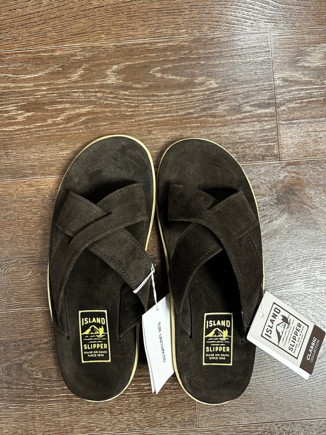 아일랜드 슬리퍼 스웨이드 레더 슬라이드 11사이즈 상품이미지1