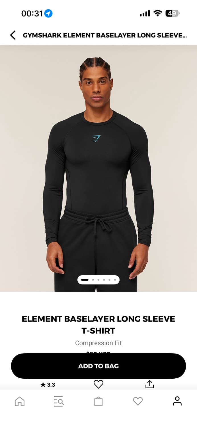 짐샤크 엘리먼트 베이스레이어 롱슬리브 상품이미지1