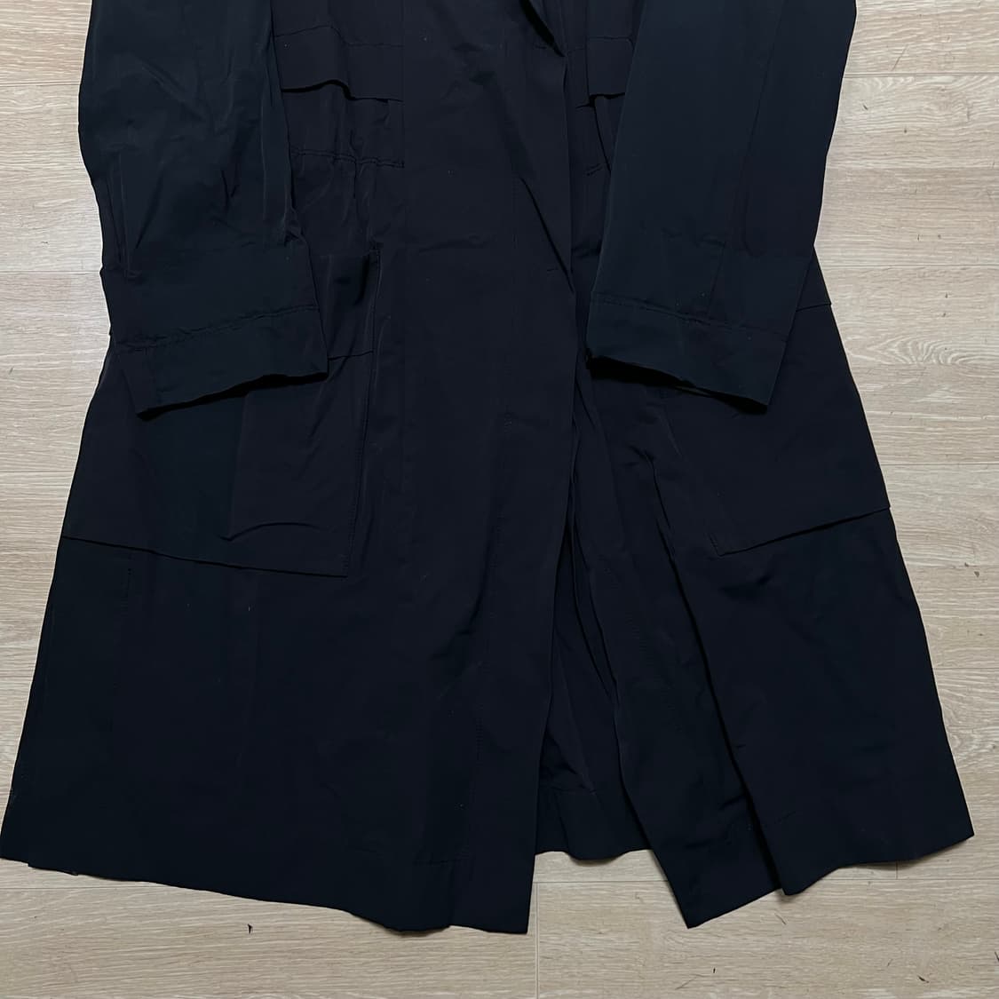 데코 여성 코튼 트렌치 롱코트 [블랙] 85-94-160 상품이미지3