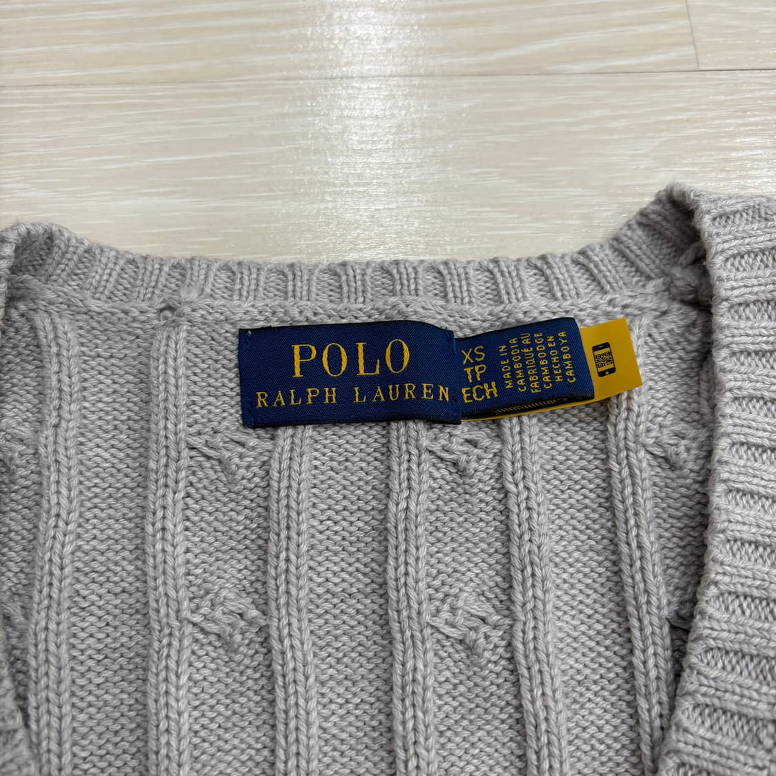 폴로 랄프로렌 여자 여성 우먼스 브이넥 케이블 니트 xs 상품이미지5