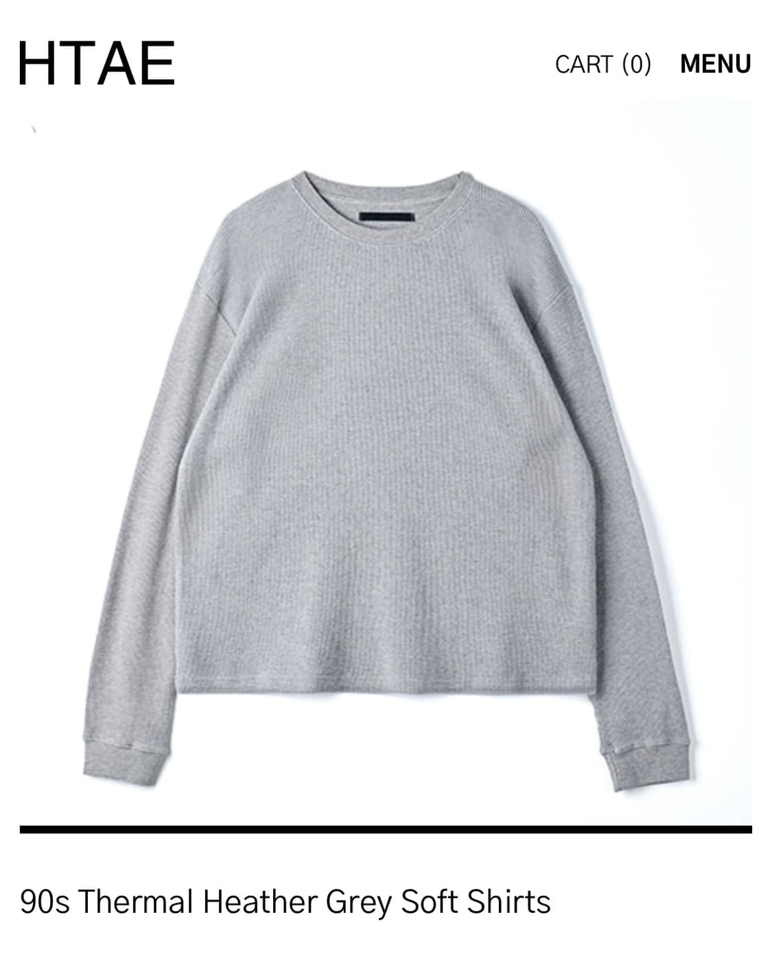 Htae 90sThermal Heather Grey Soft Shirts 상품이미지1