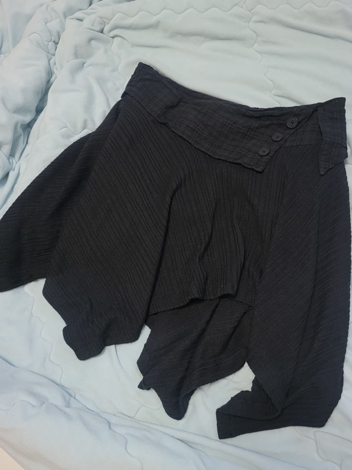 미세키서울 레이어드 언발란스 플리츠 체크 스커트 상품이미지4