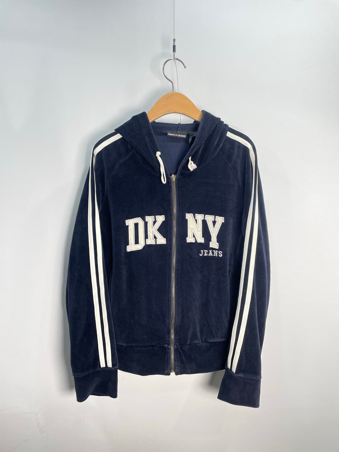 DKNY JEANS 후드 벨벳 집업 L  상품이미지1