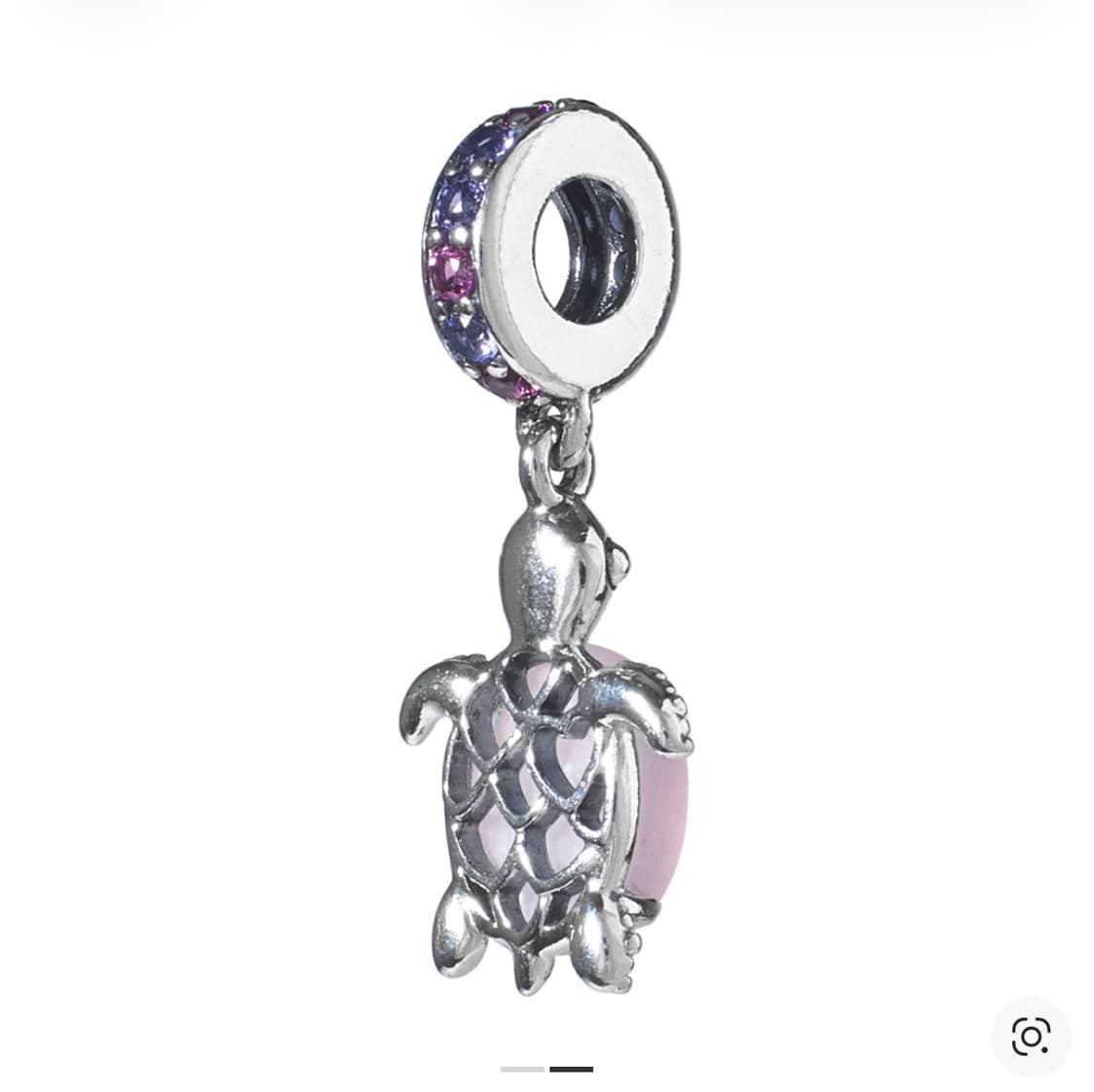 판도라 무라노 글래스 씨 터틀 댕글 참 스털링 실버 핑크 상품이미지5