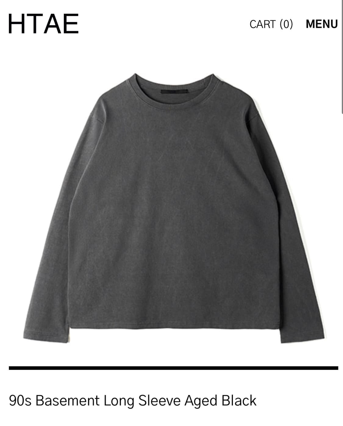 Htae 90s Basement Long Sleeve Aged Black 상품이미지1