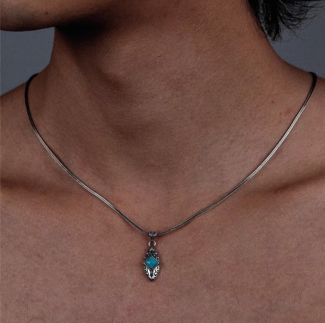 🌿 Silver925 Turquoise Pendant Necklace 상품이미지10