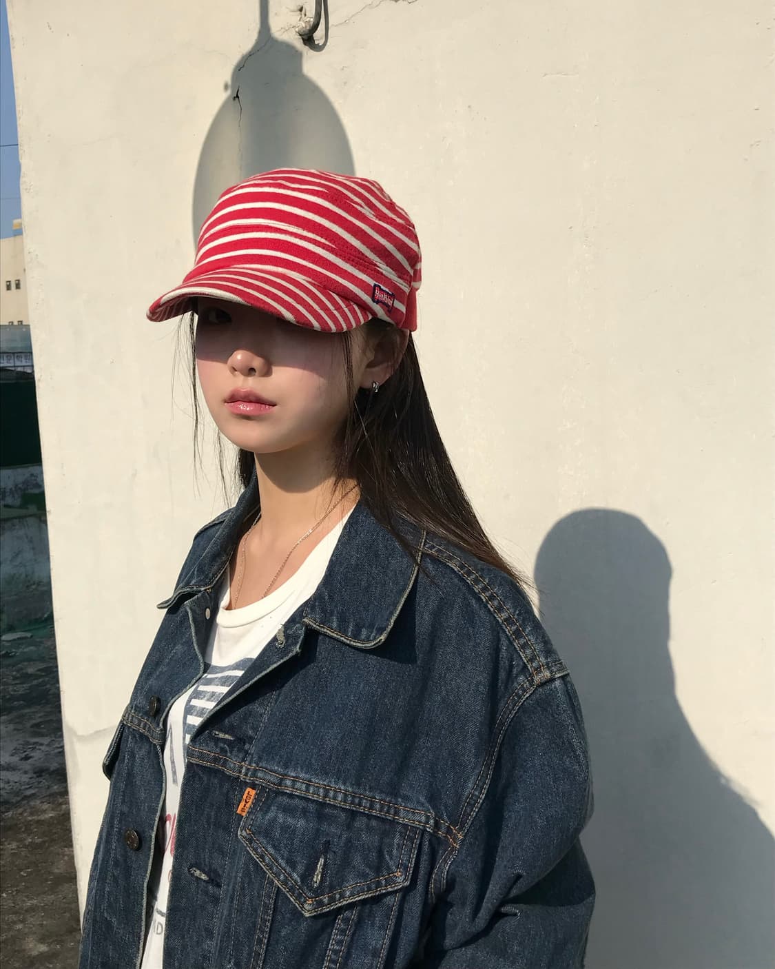 Healthknit 레드 스트라이프 모자  상품이미지3