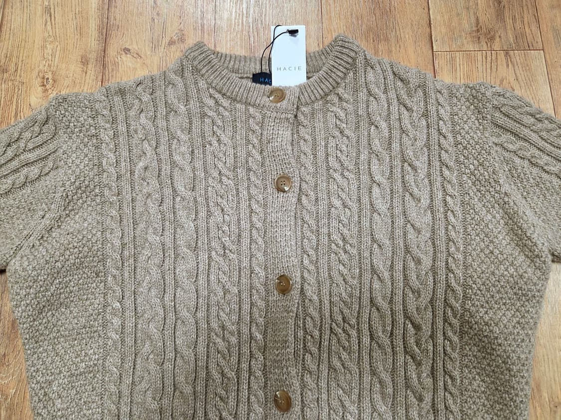 하시에(HACIE) 울 케이블 니트가디건 프리사이즈 새상품 상품이미지5