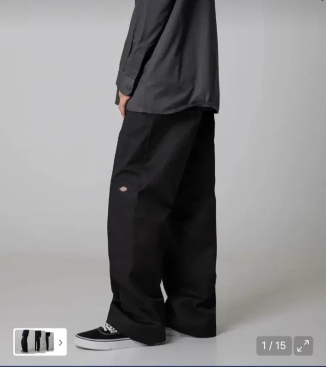 디키즈 더블니 85283 루즈핏 워크팬츠 블랙 34x30 상품이미지3