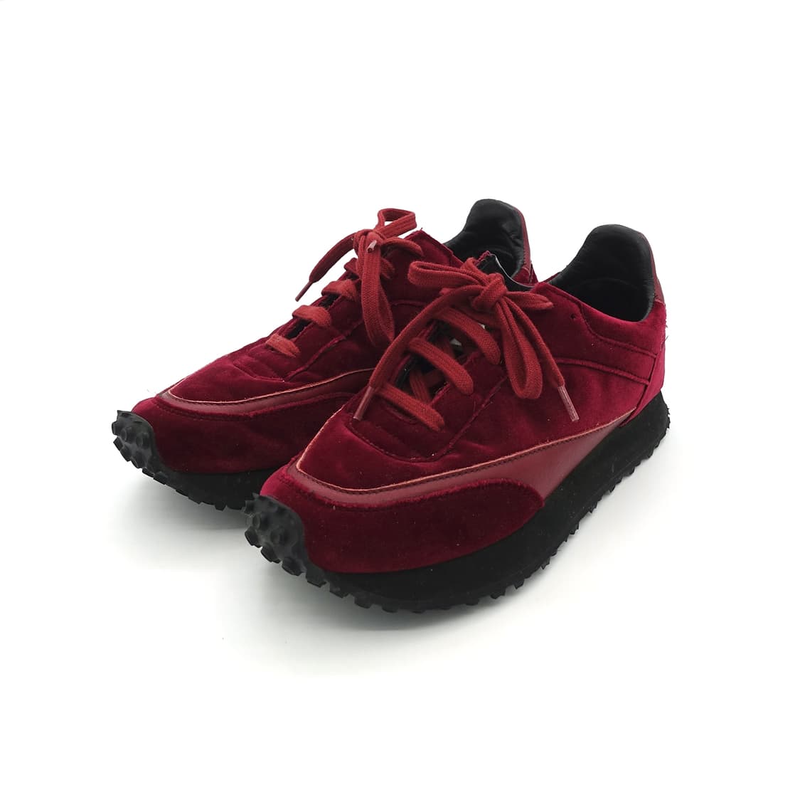 CDG x Spalwart 꼼데가르송 스파워트 벨벳 템포 버건디 스니커즈 상품이미지1