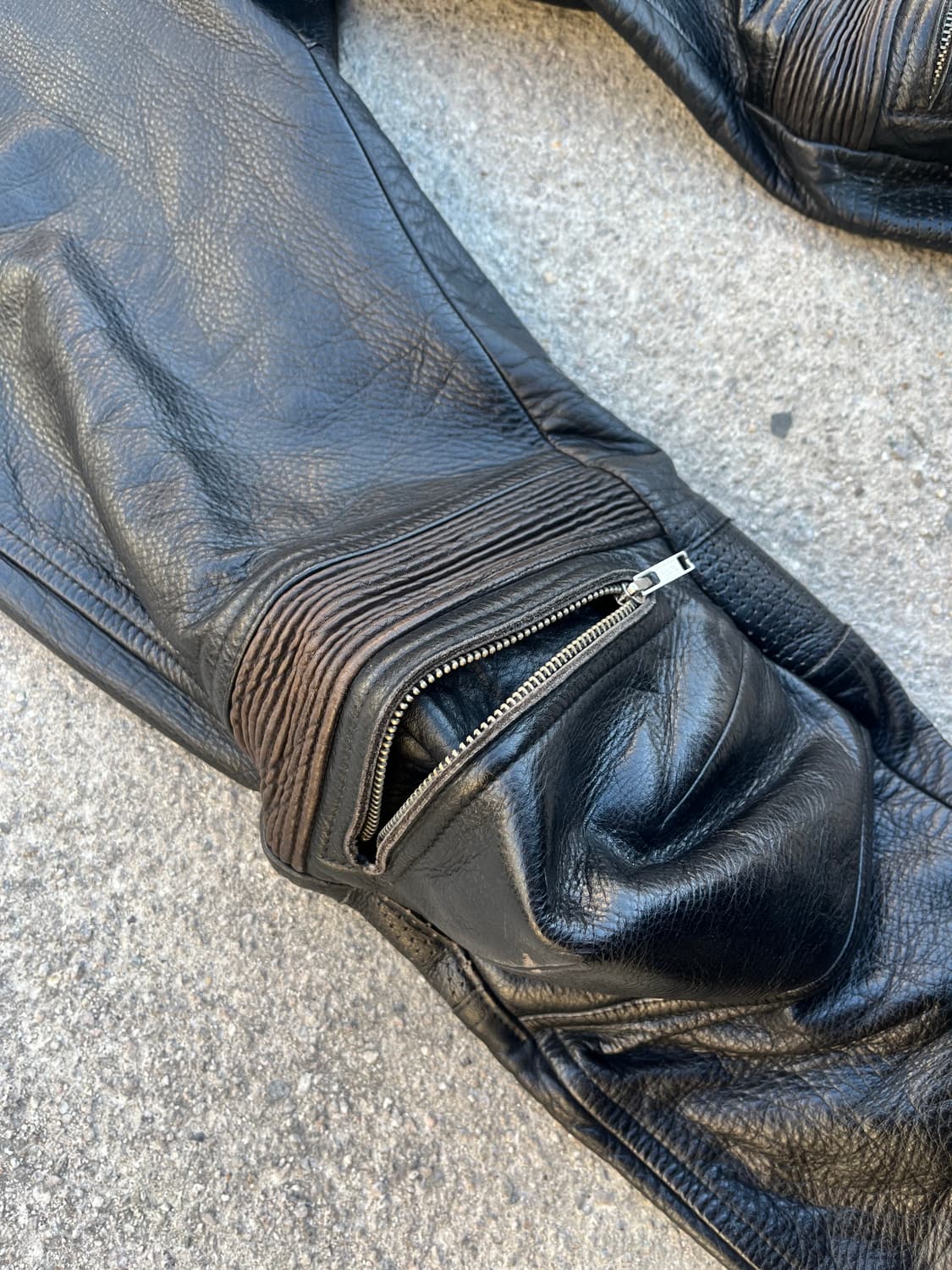 Vintage 바이커 디테일 레더 팬츠 상품이미지3