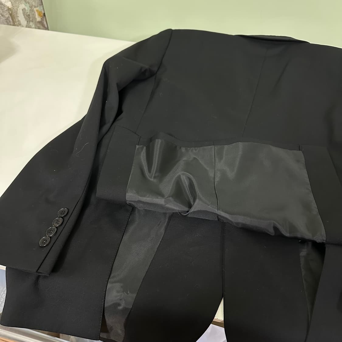 L 105 지오지아 기본핏 블랙 울 싱글 블레이져 상품이미지6